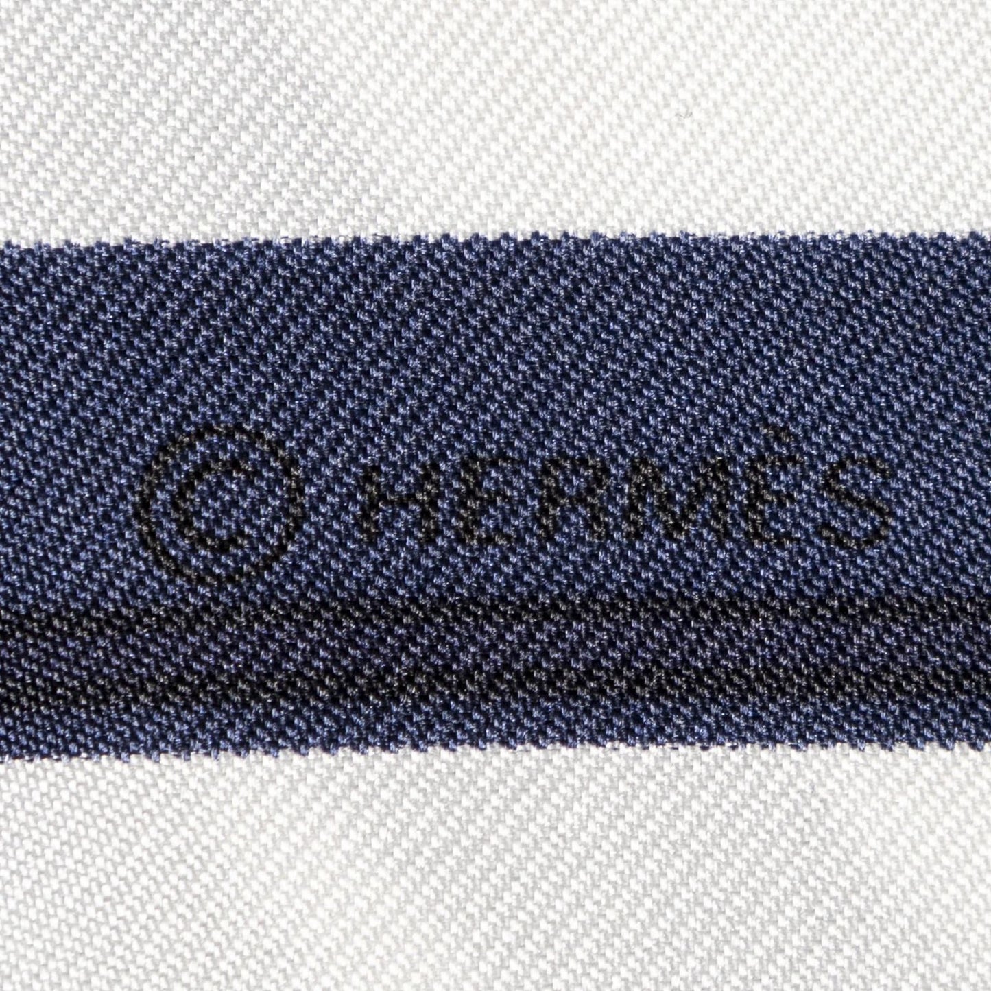 Hermes Scarf Navy White Gold 100% Twillsilk — view 4