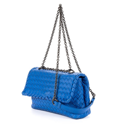 Bottega Veneta Ophidia Cross Bodyblue Intrecciato Calfskin Leathera Crossbody — view 2