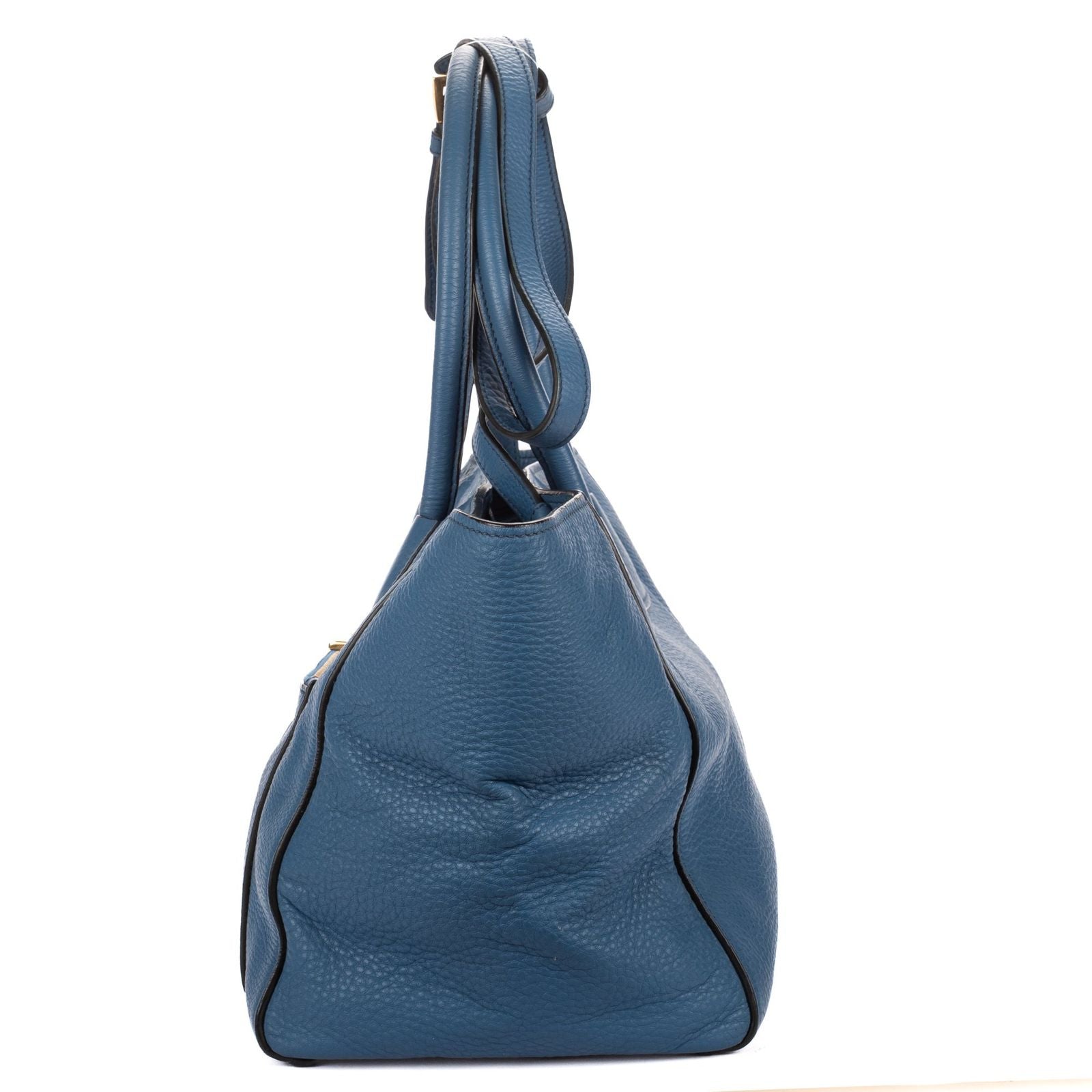 Prada Double Handle Tote Blue — view 3