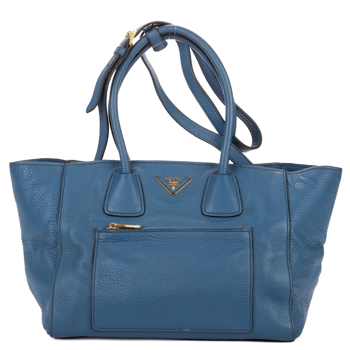 Prada Double Handle Tote Blue