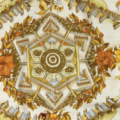 Hermes Scarf Light Blue Orange Beige 100% Twillsilk — view 3