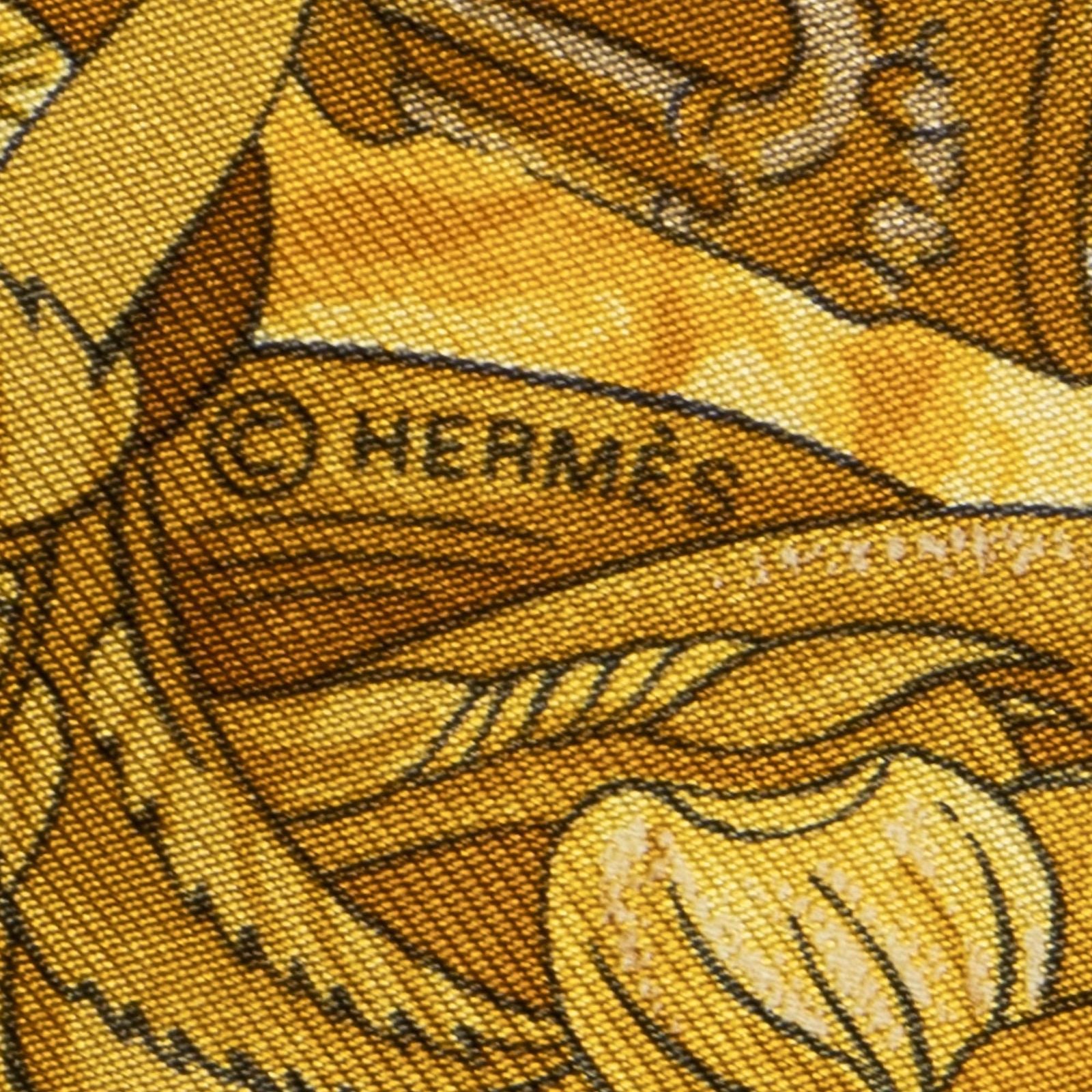 Hermes Scarf Light Blue Orange Beige 100% Twillsilk — view 4