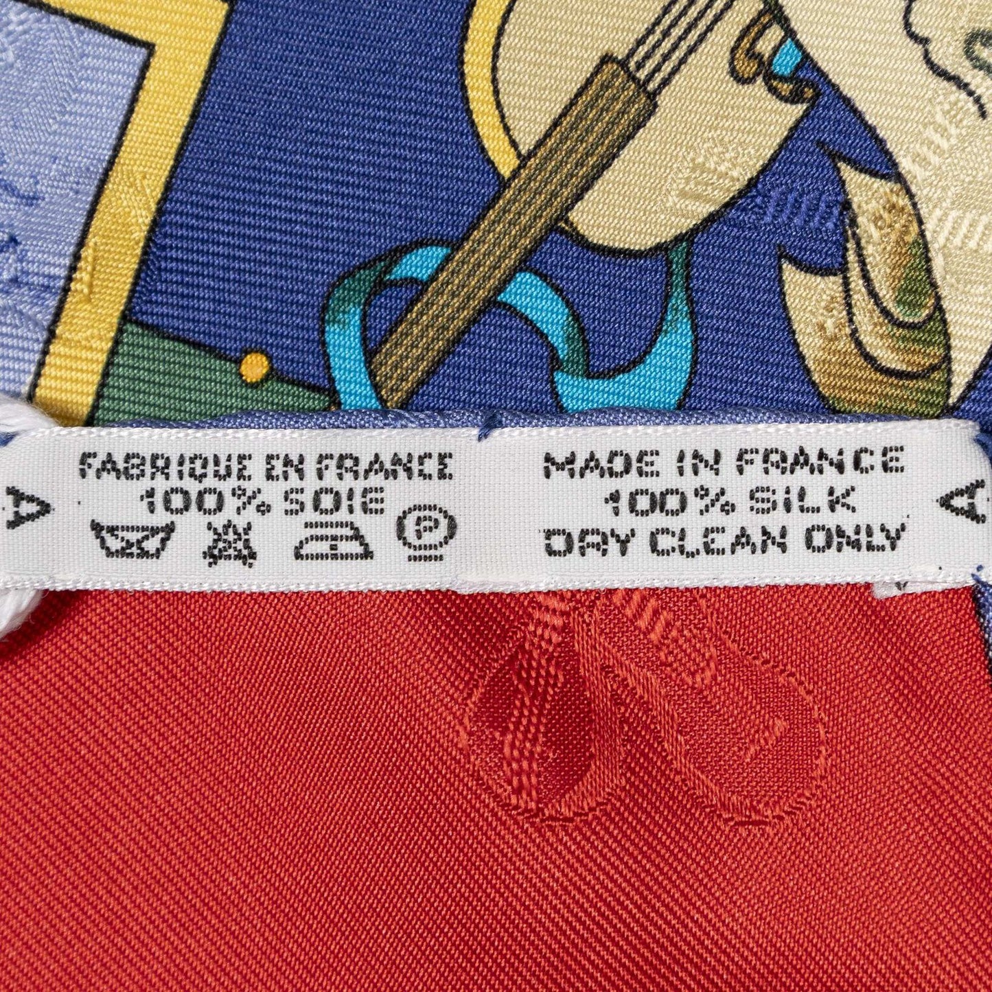Hermes Scarf Blue Red Green 100% Jacquardsilk — view 5