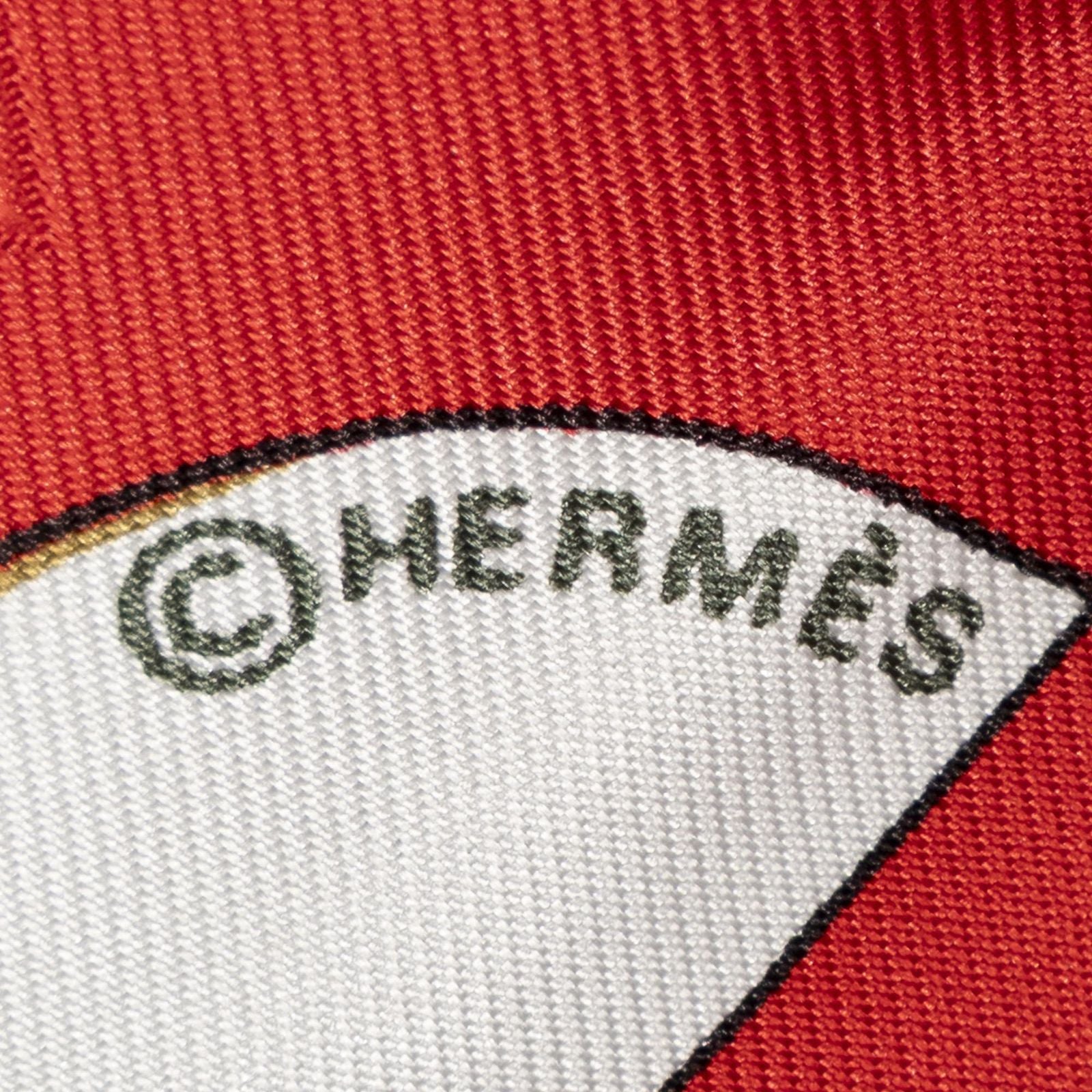 Hermes Scarf Blue Red Green 100% Jacquardsilk — view 4
