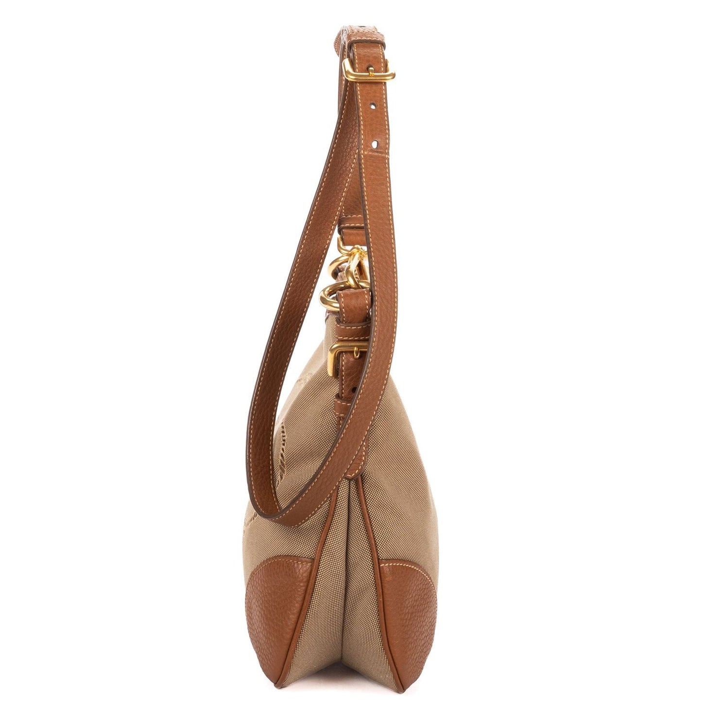 Prada Vintage Flap Cross Bodybrown Beige Jacquard canvas — view 3