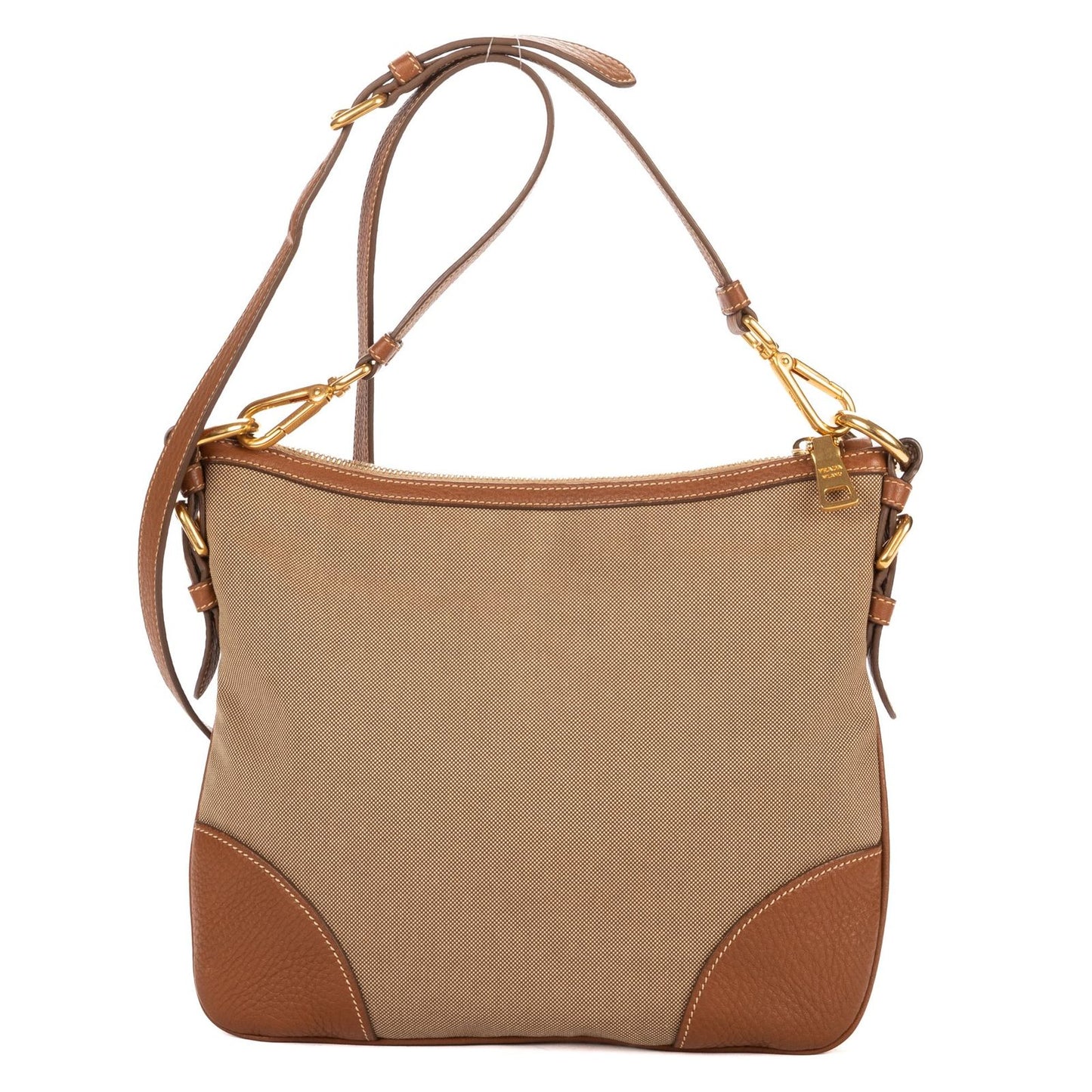 Prada Vintage Flap Cross Bodybrown Beige Jacquard canvas — view 5