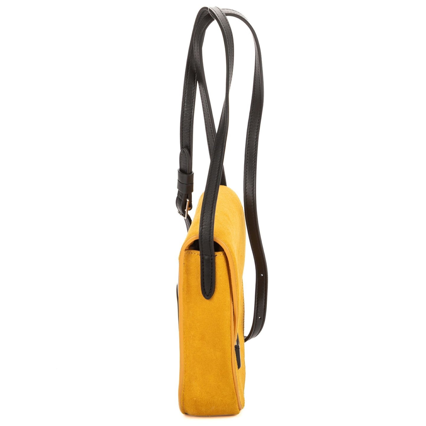 Celine Trotteur Crossbody Yellow Suede Leather — view 4