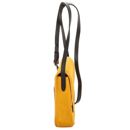 Celine Trotteur Crossbody Yellow Suede Leather — view 4