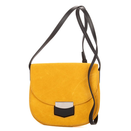 Celine Trotteur Crossbody Yellow Suede Leather