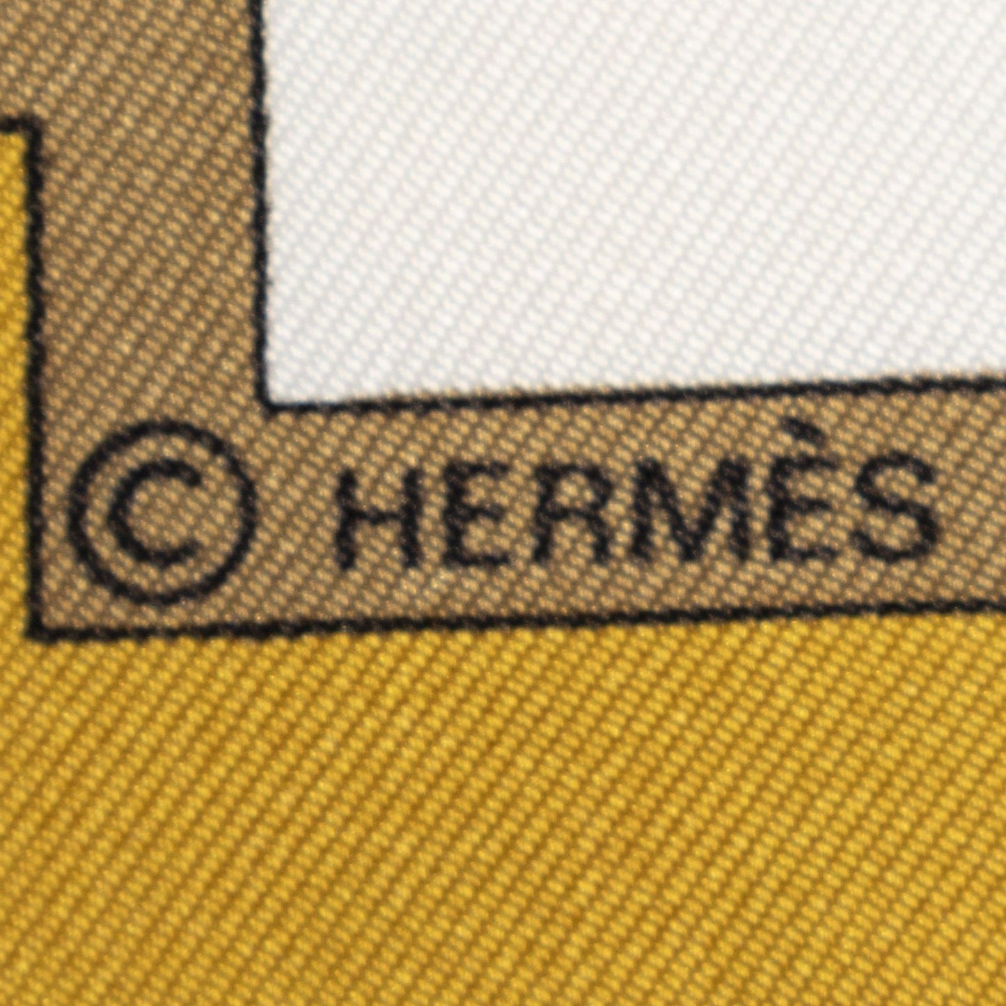 Hermes Scarf White Brown 100% Twillsilk — view 4