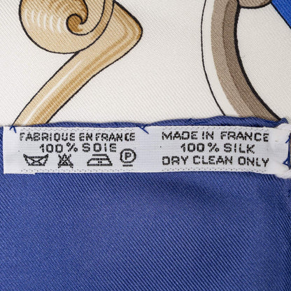 Hermes Scarf Blue Brown Green 100% Twillsilk — view 5