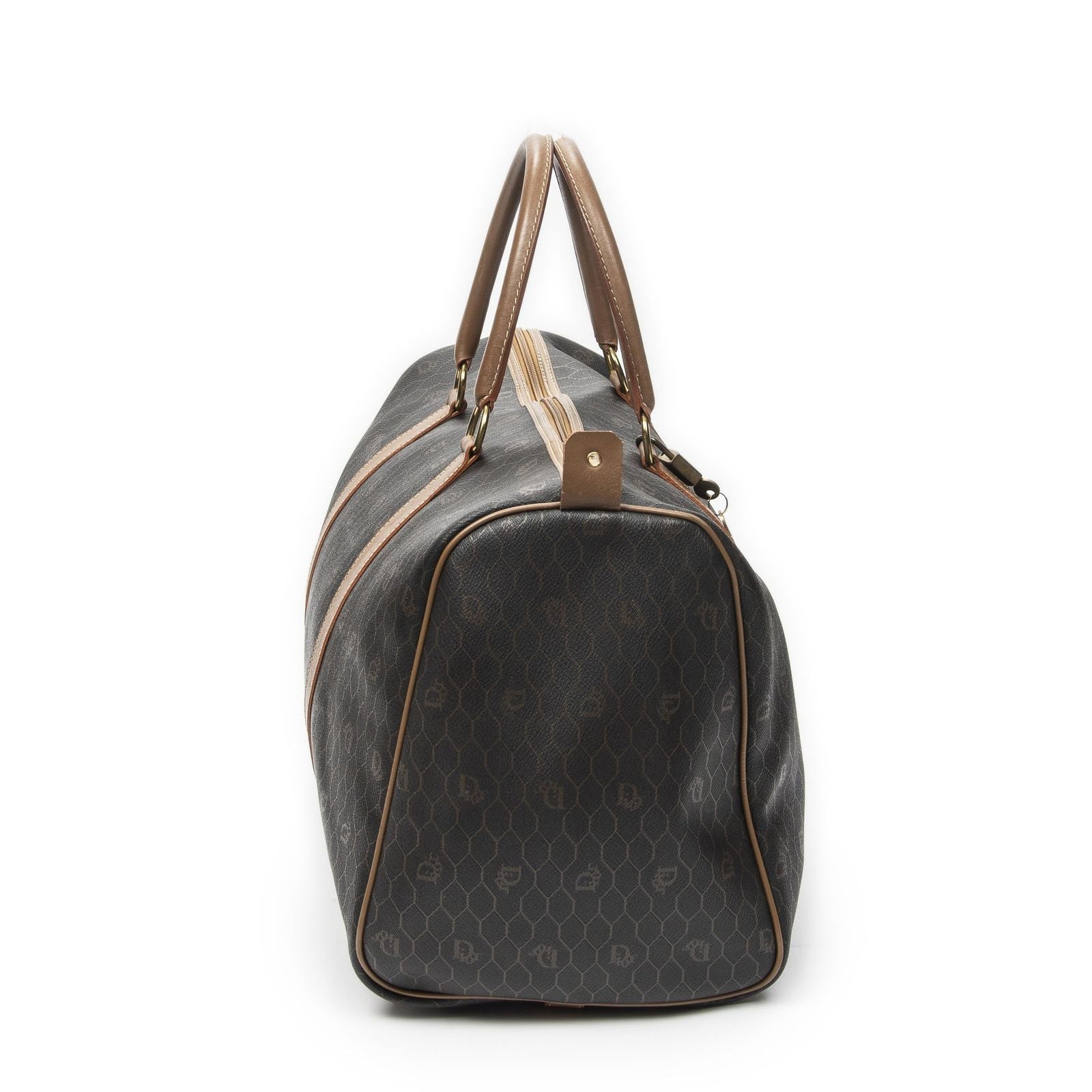 Dior Vintage Travel Bostongray Brown Canvas Handbag — view 4