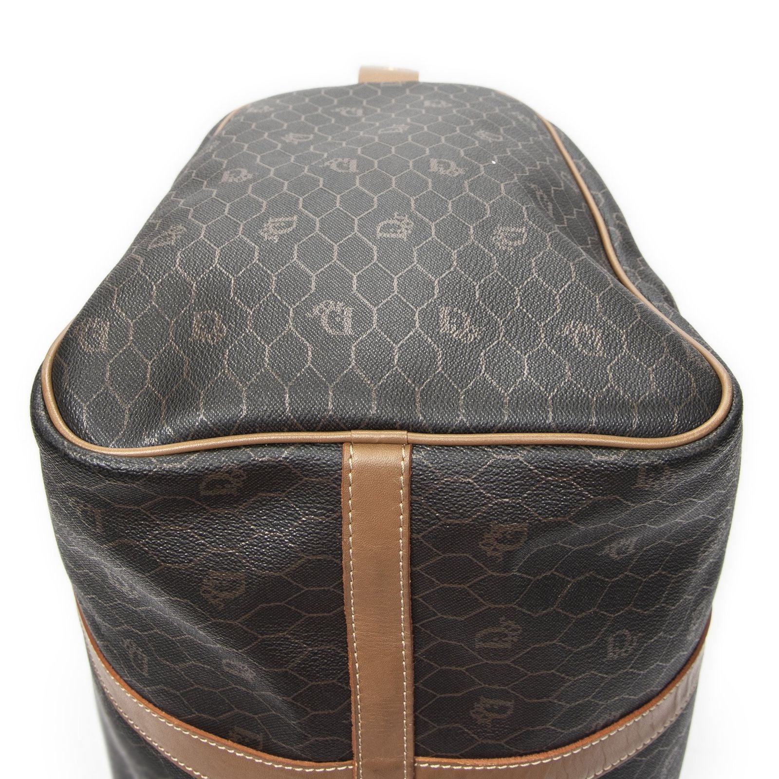 Dior Vintage Travel Bostongray Brown Canvas Handbag — view 8