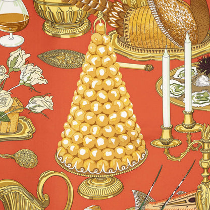 Hermes Scarf Red Yellow Green 100% Twillsilk — view 3