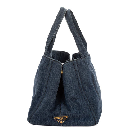 Prada Canapa Tote Blue Denim — view 4