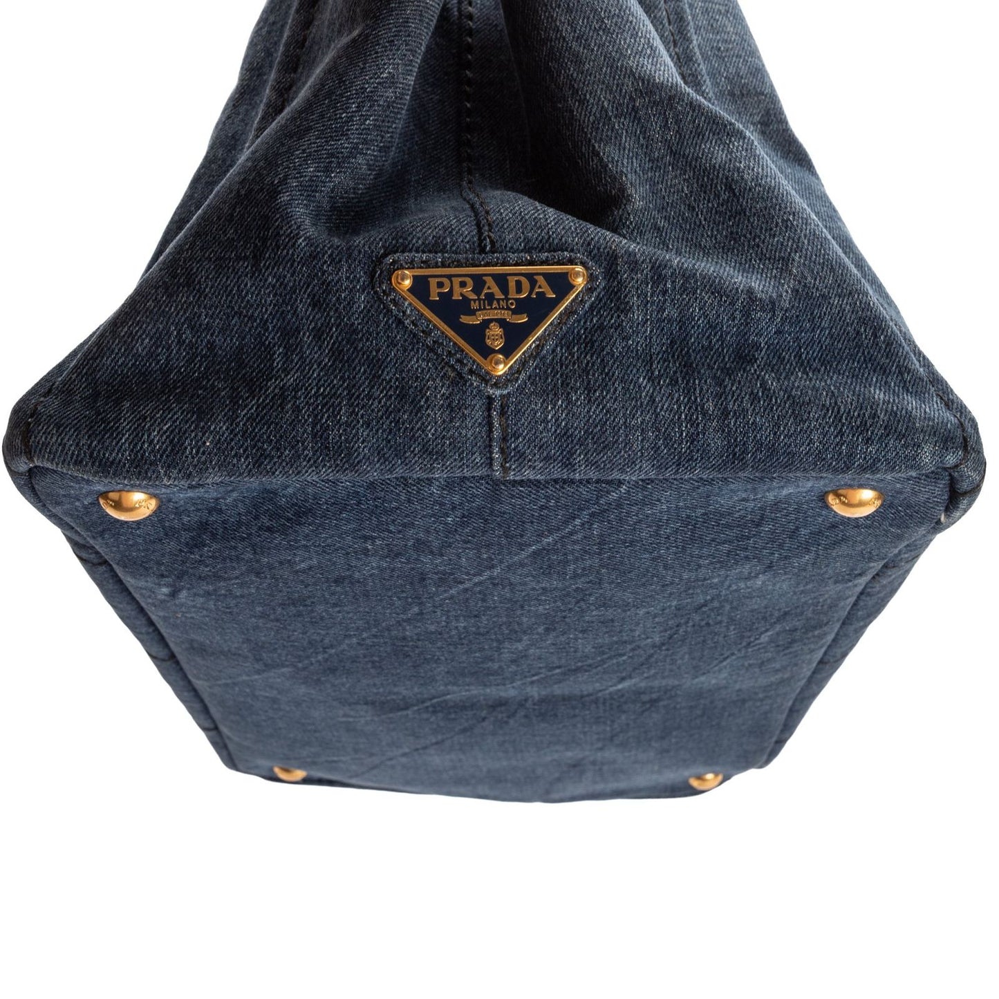 Prada Canapa Tote Blue Denim — view 8