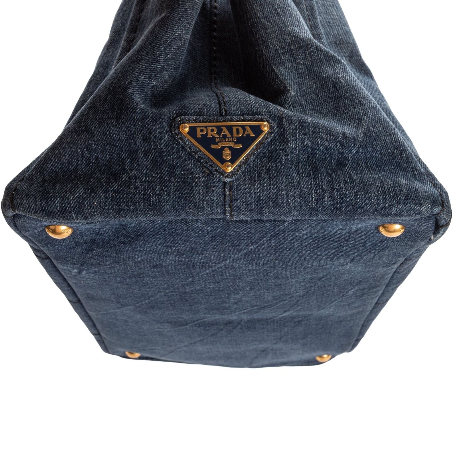 Prada Canapa Tote Blue Denim — view 8
