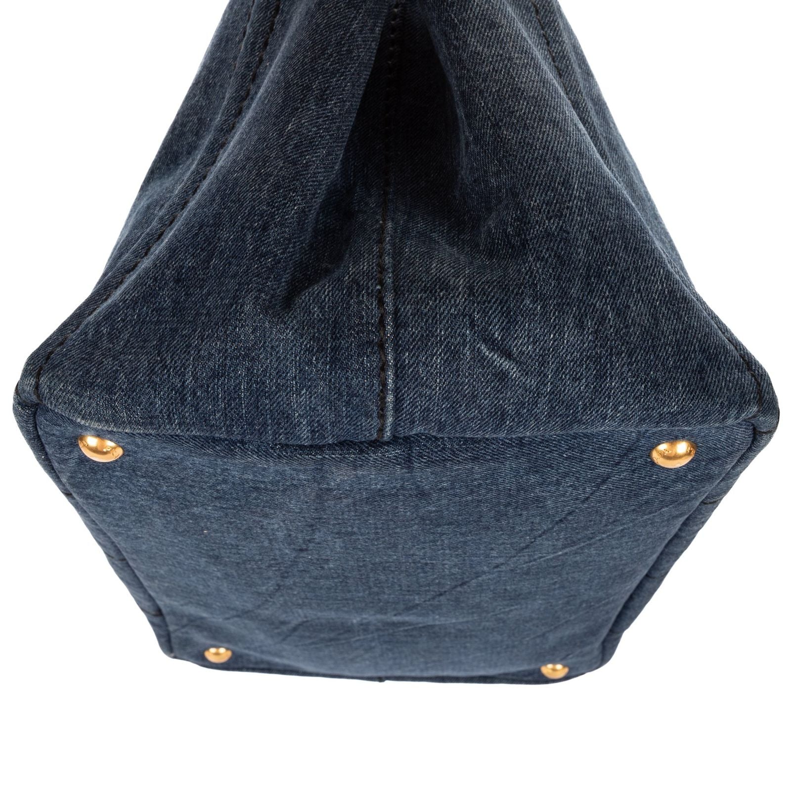 Prada Canapa Tote Blue Denim — view 7