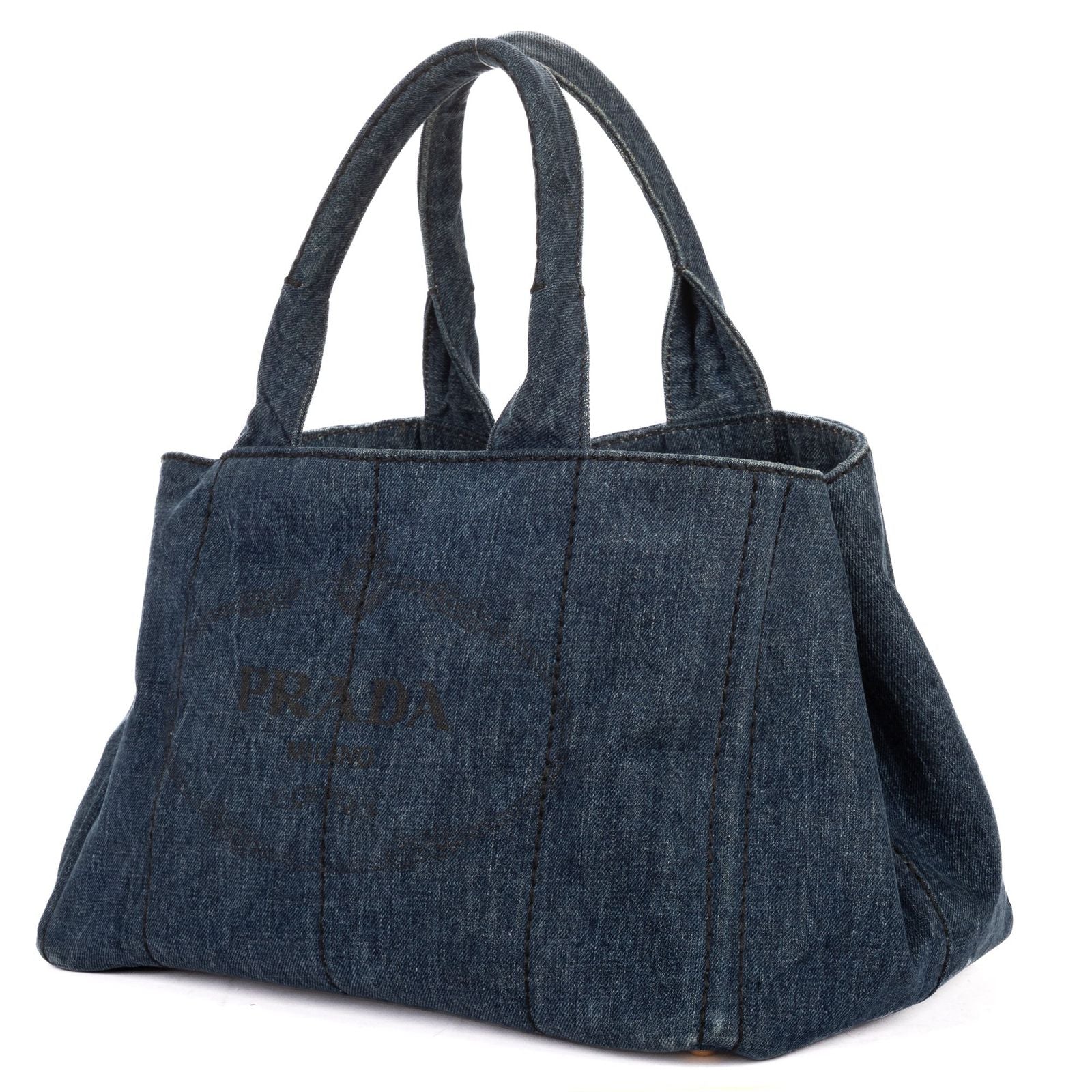 Prada Canapa Tote Blue Denim — view 2
