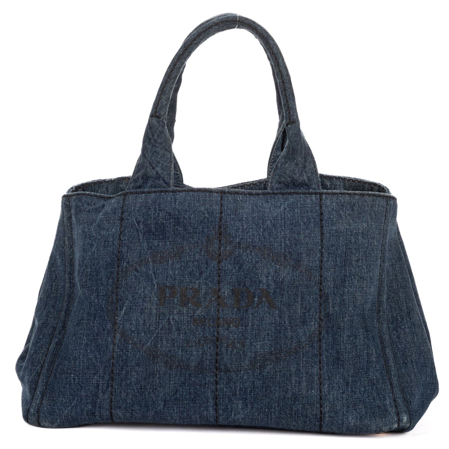 Prada Canapa Tote Blue Denim