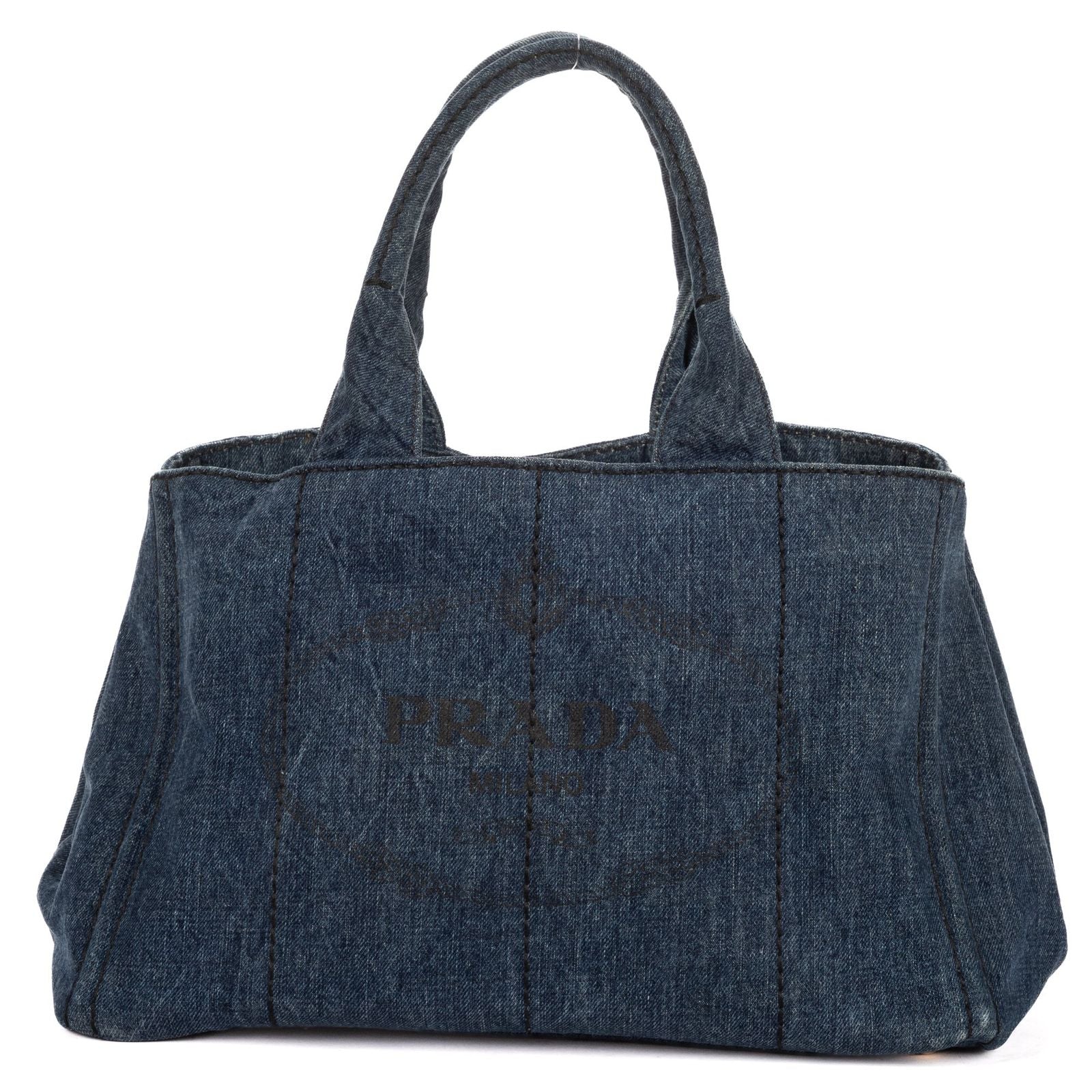Prada Canapa Tote Blue Denim