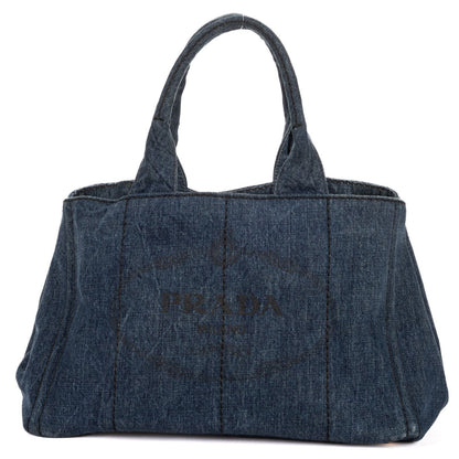 Prada Canapa Tote Blue Denim