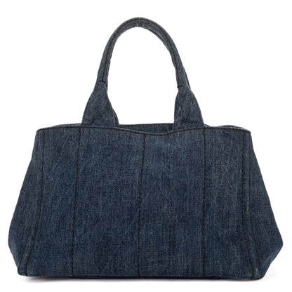 Prada Canapa Tote Blue Denim — view 5