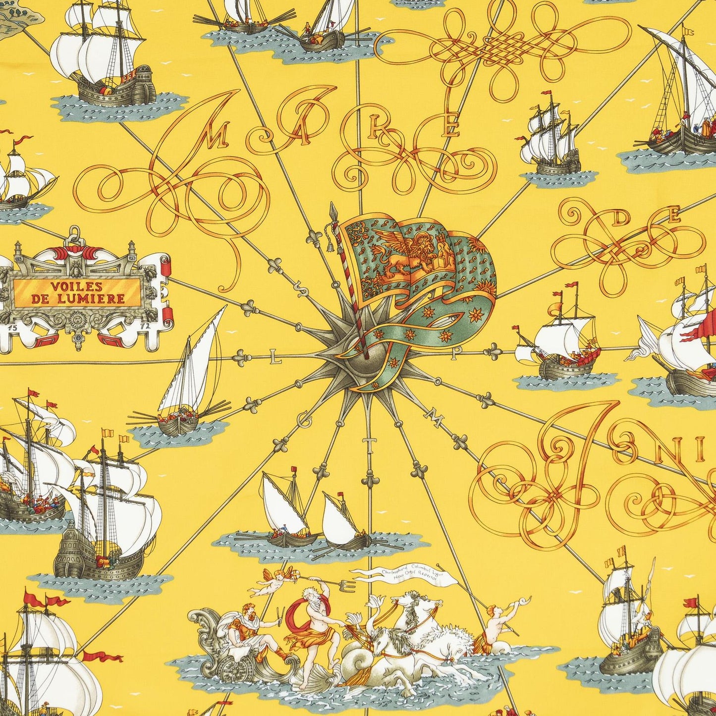 Hermes Scarf Yellow Orange Green 100% Twillsilk — view 3