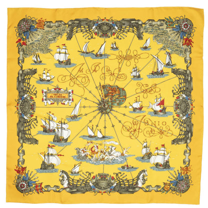 Hermes Scarf Yellow Orange Green 100% Twillsilk — view 2