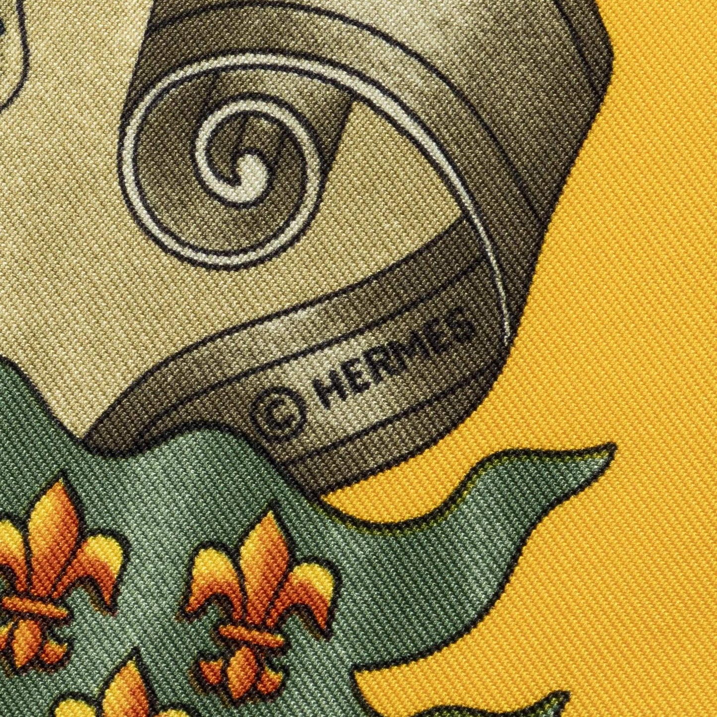Hermes Scarf Yellow Orange Green 100% Twillsilk — view 4