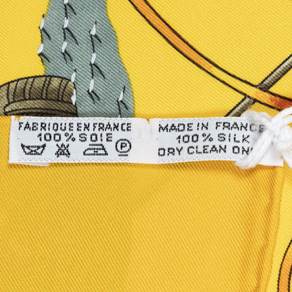 Hermes Scarf Yellow Orange Green 100% Twillsilk — view 5