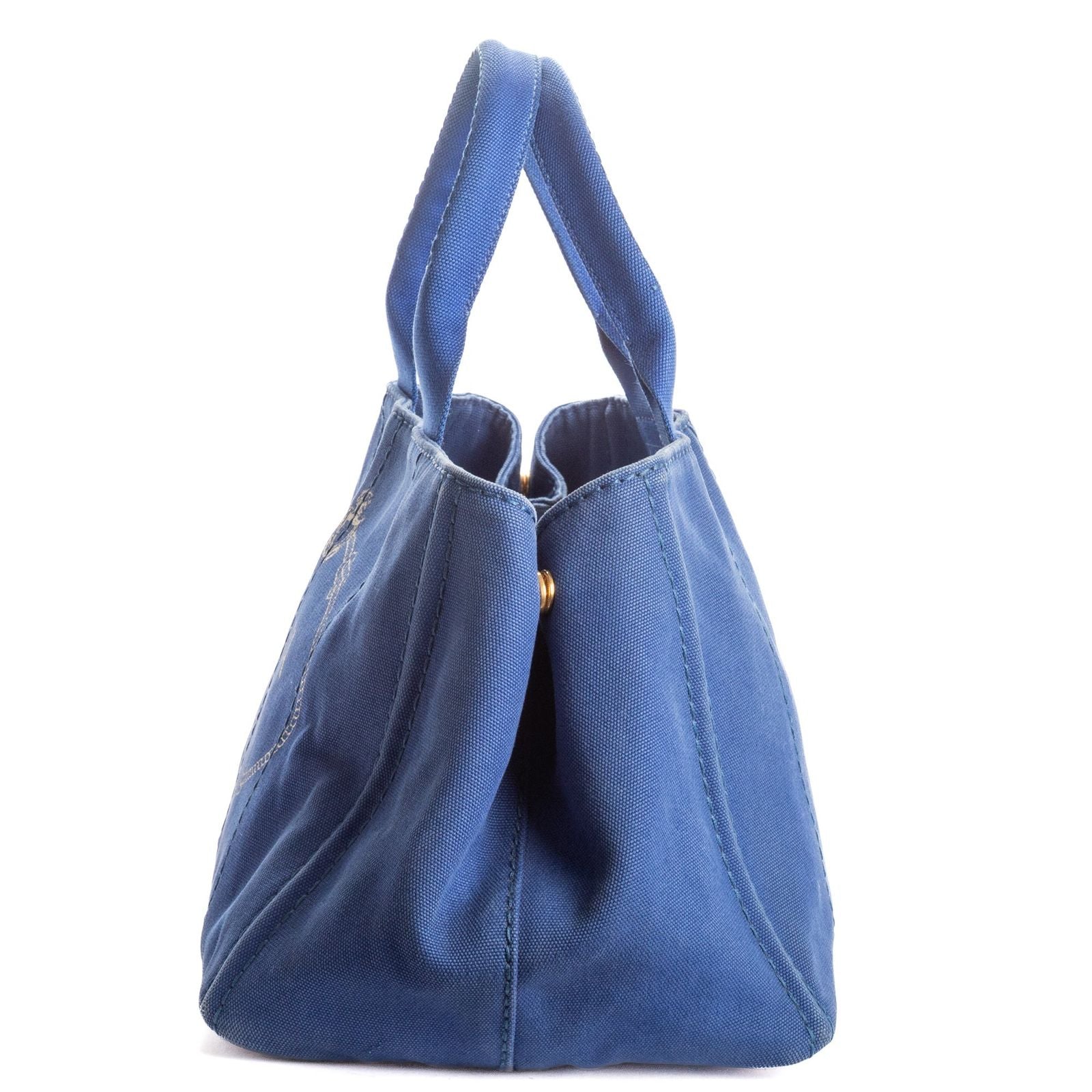 Prada Canapa Tote Blue Canvas — view 3