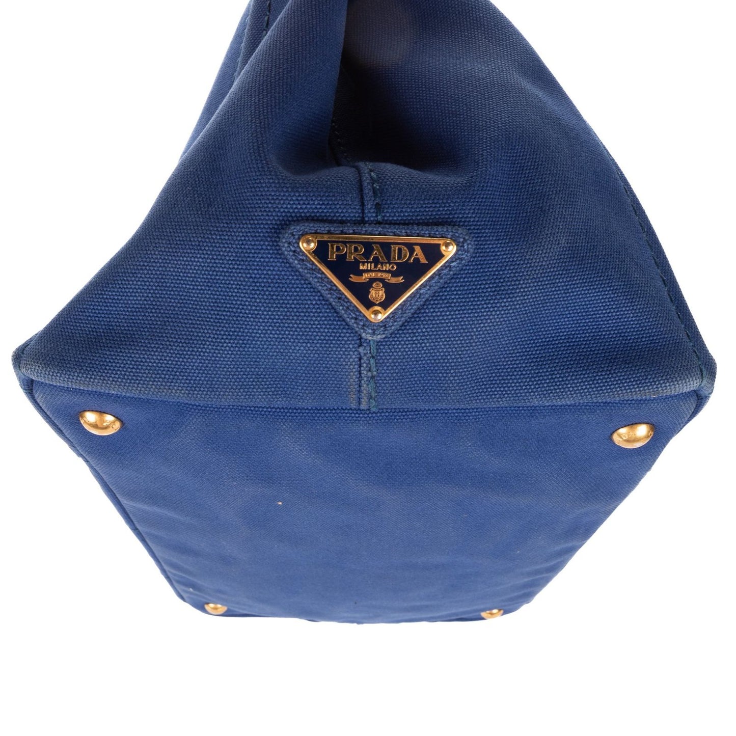 Prada Canapa Tote Blue Canvas — view 8