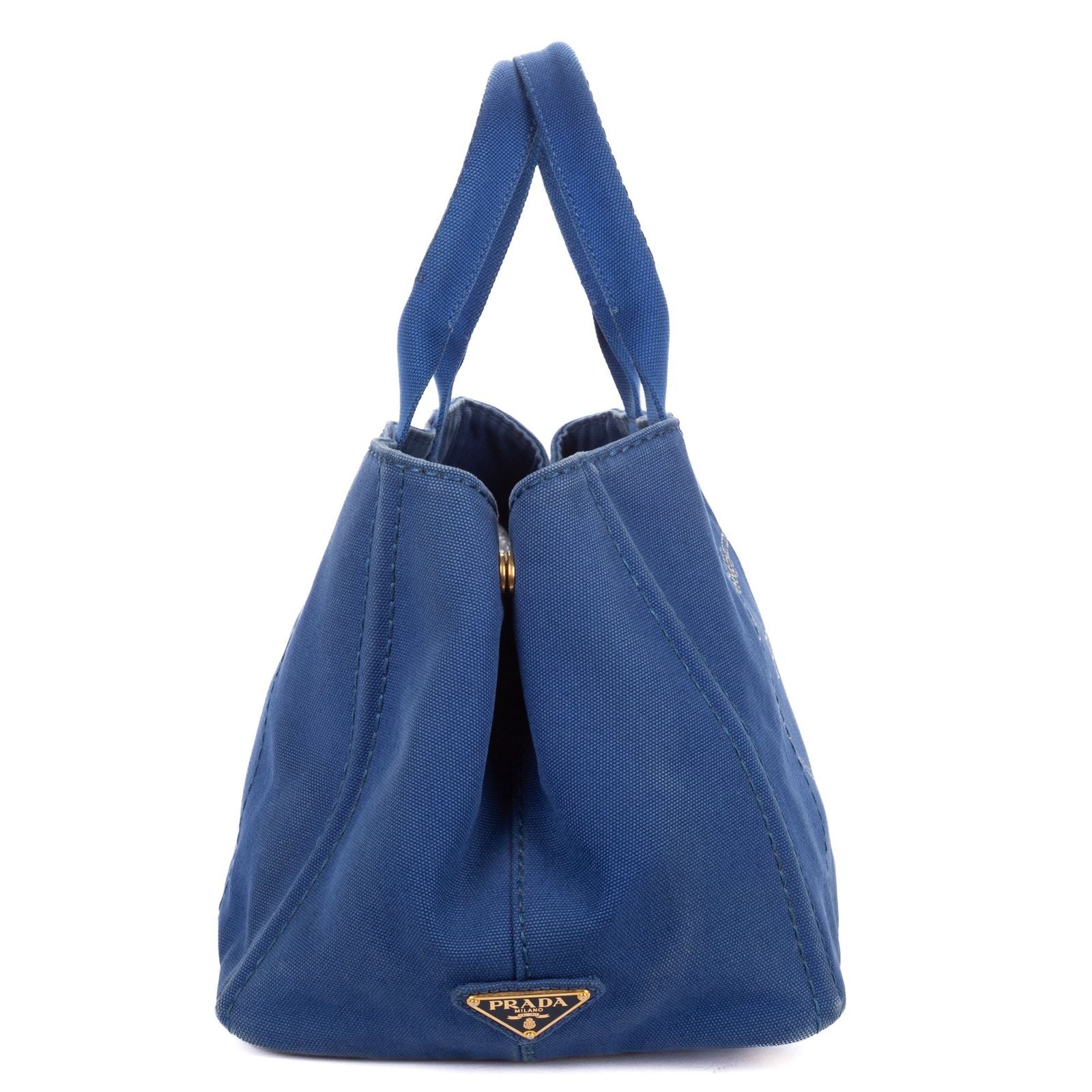 Prada Canapa Tote Blue Canvas — view 4
