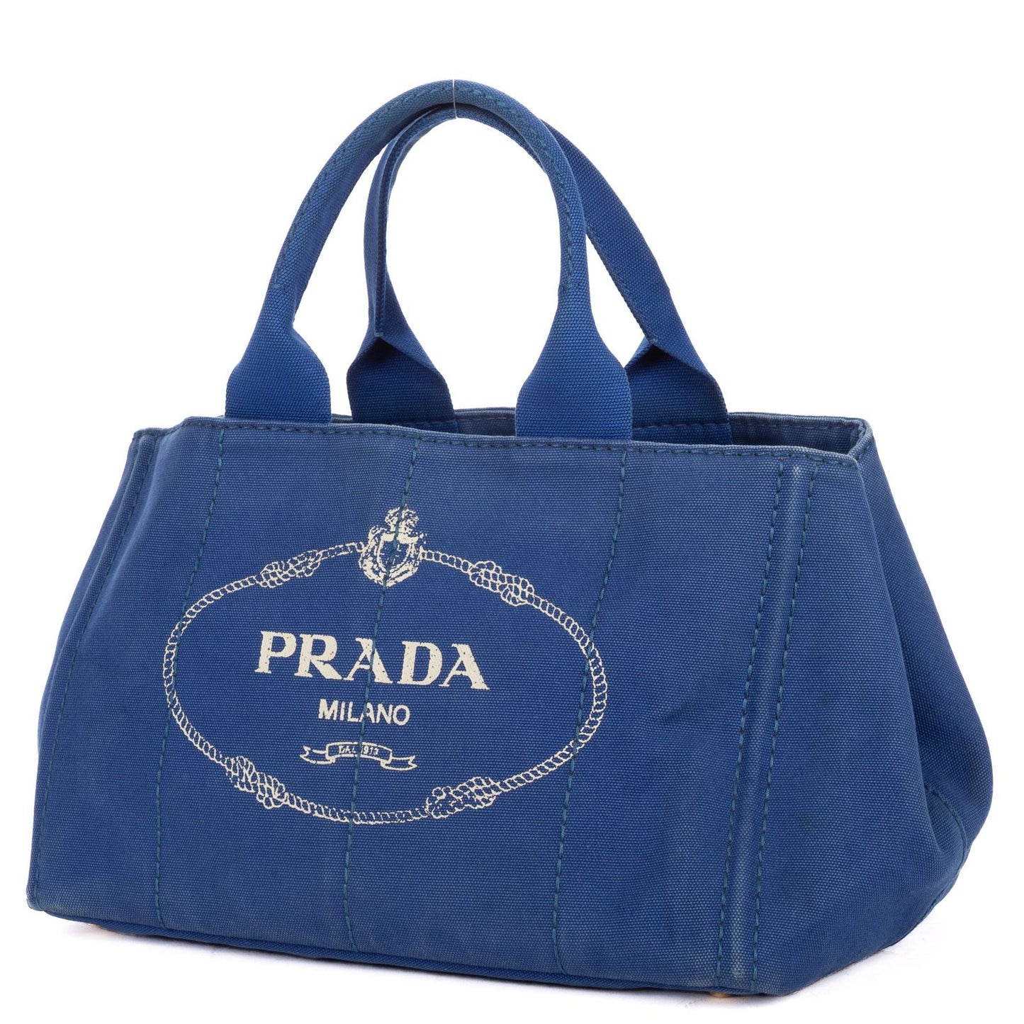 Prada Canapa Tote Blue Canvas — view 2