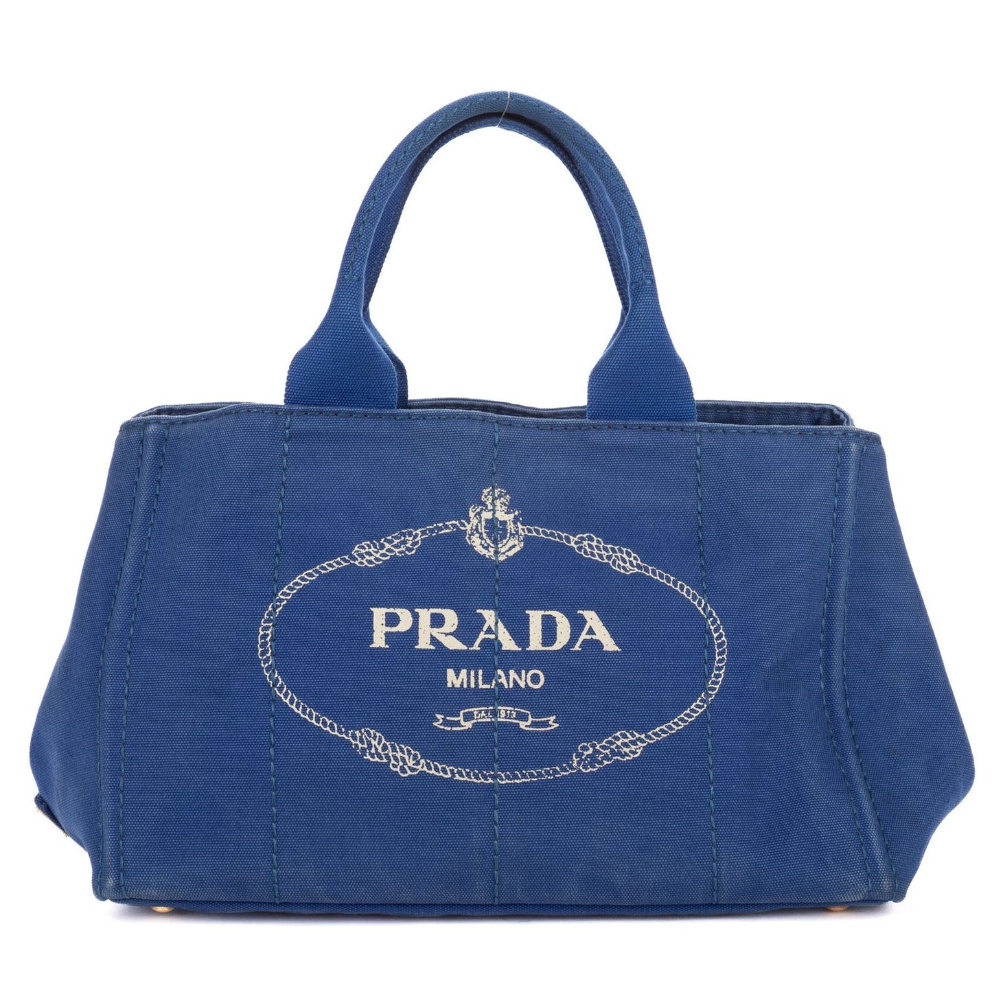 Prada Canapa Tote Blue Canvas