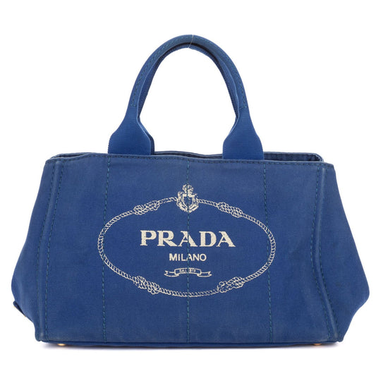 Prada Canapa Tote Blue Canvas