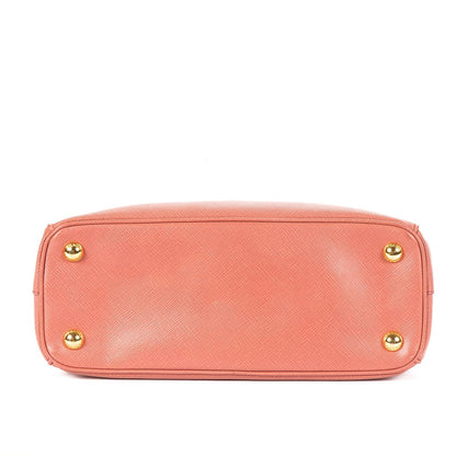 Prada Largedouble Zip Galleria Tote Pink Saffiano Leather — view 6