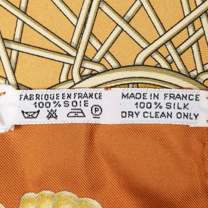 Hermes Scarf Orange Green 100% Twillsilk — view 5