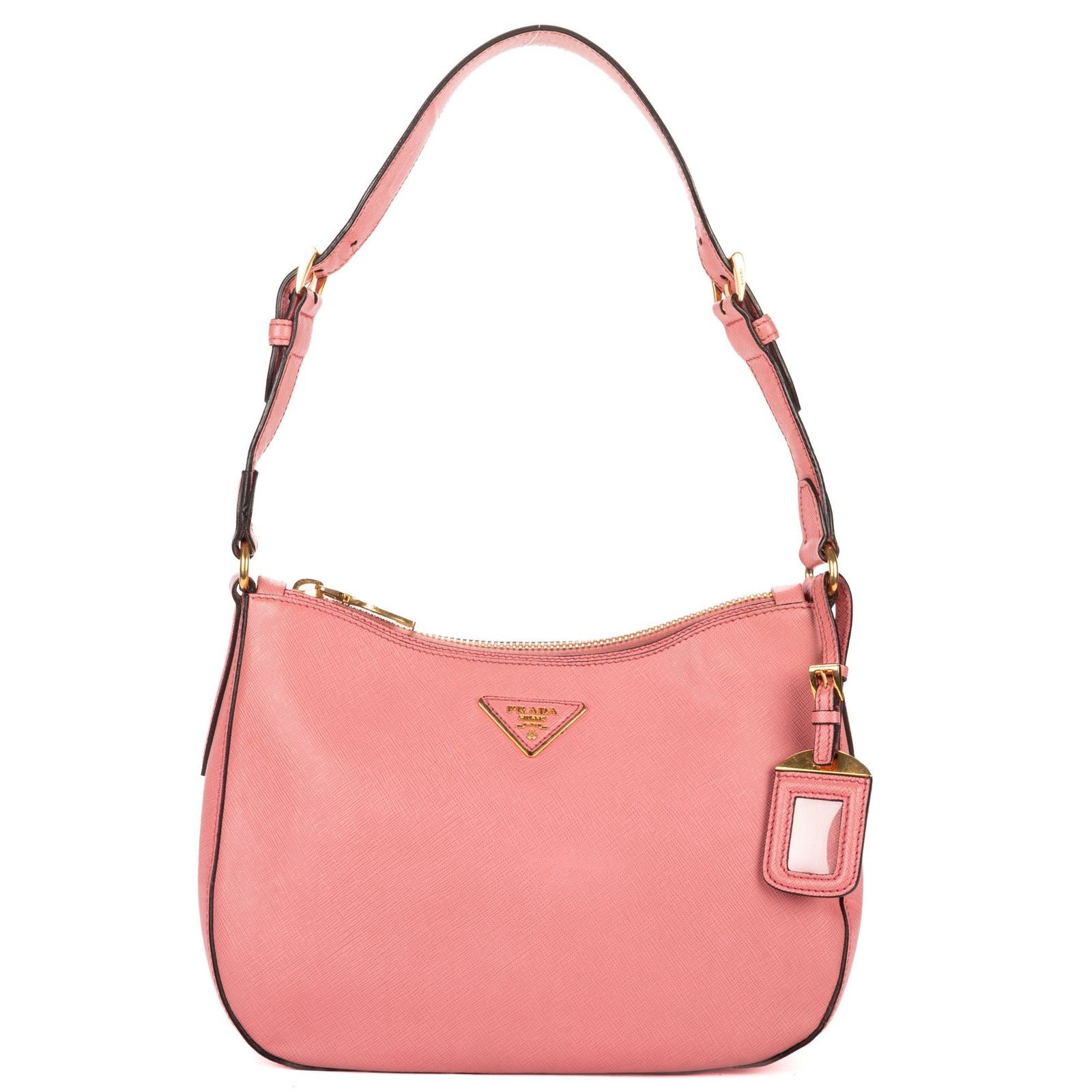 Prada Hobo Pink Saffiano Leather