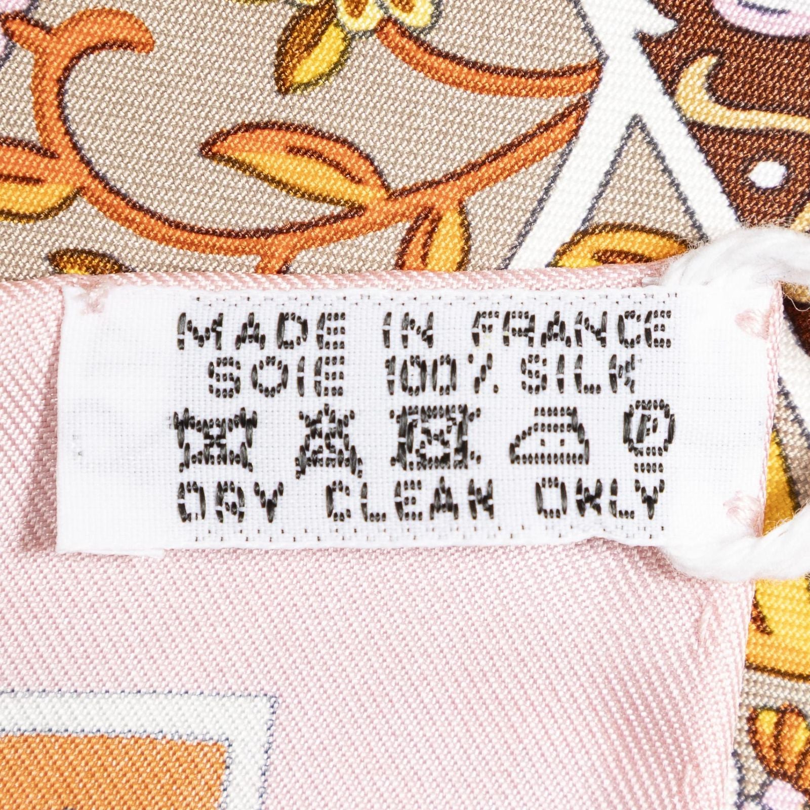 Hermes Scarf Pink Orange White 100% Twillsilk — view 5