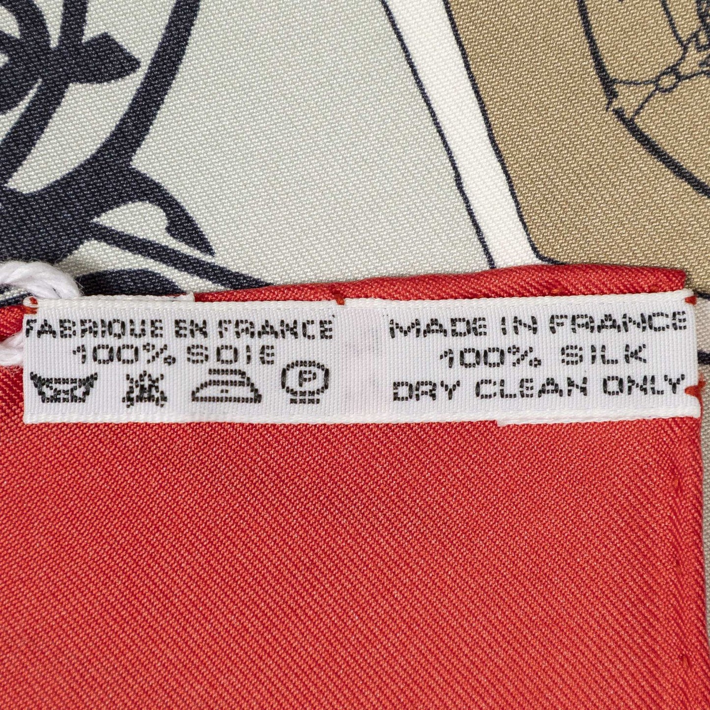 Hermes Scarf Red Ivory Brown 100% Twillsilk — view 5