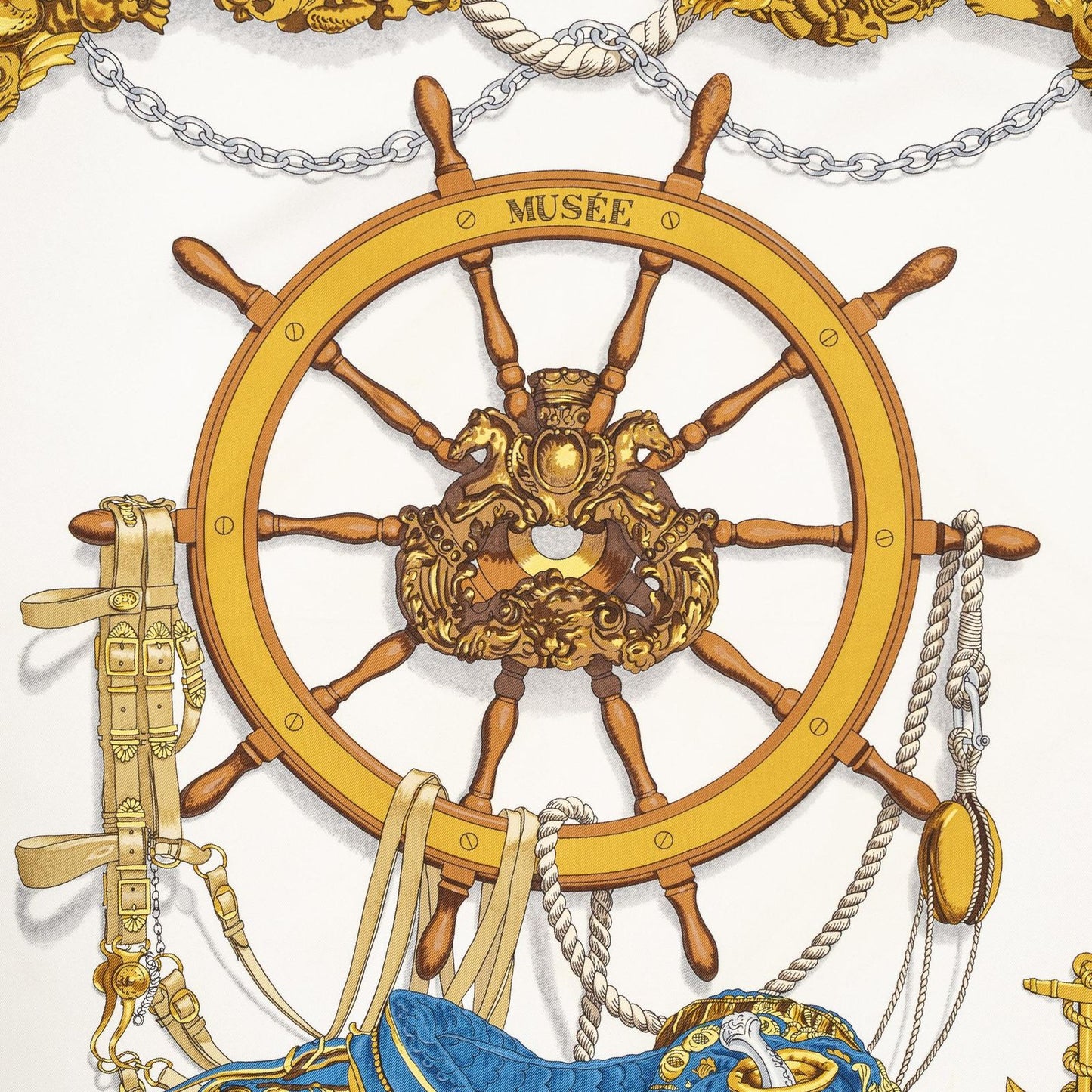 Hermes Scarf Yellow Ivory 100% Twillsilk — view 3