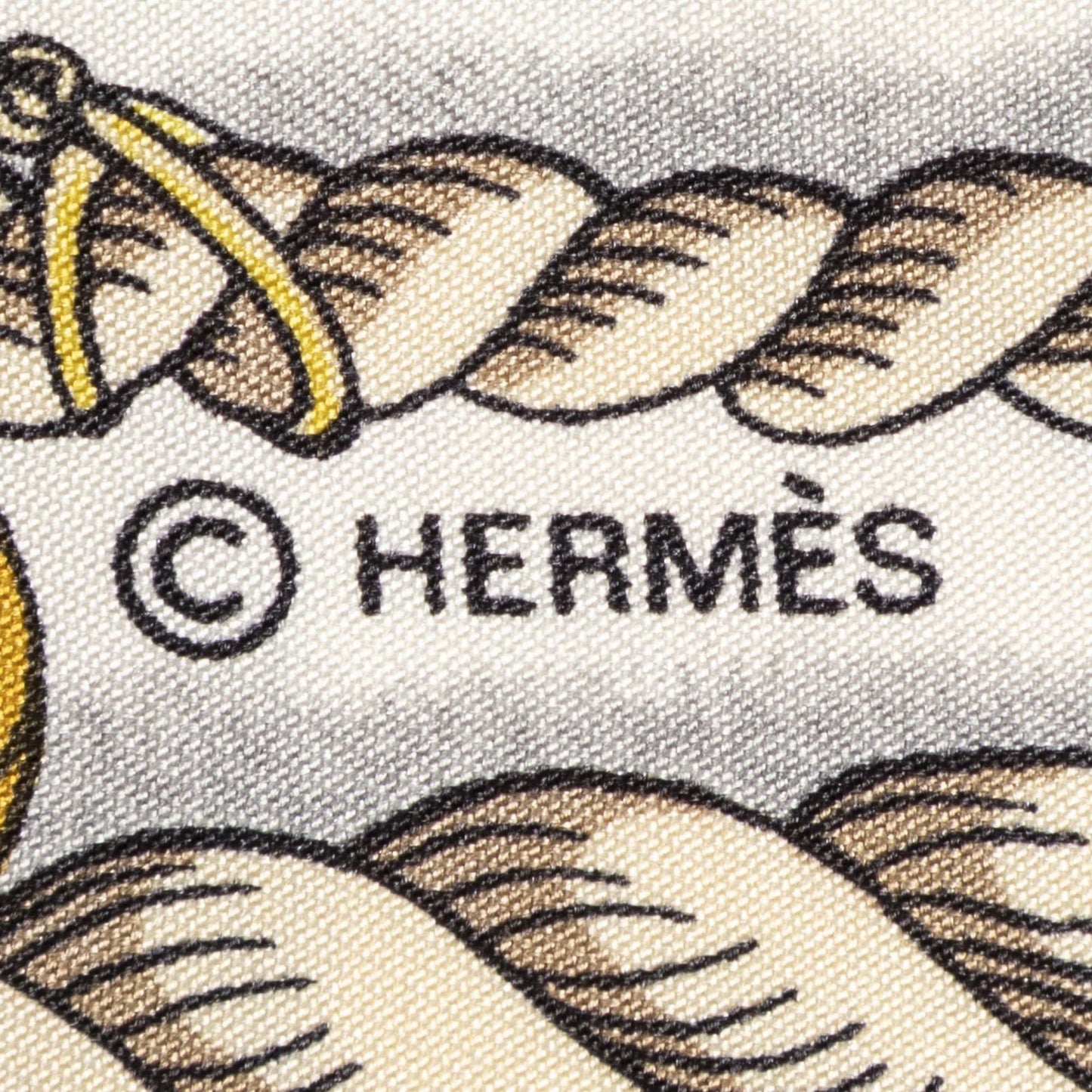 Hermes Scarf Yellow Ivory 100% Twillsilk — view 4