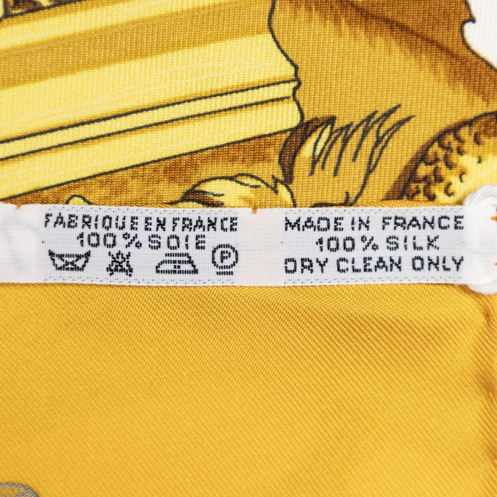 Hermes Scarf Yellow Ivory 100% Twillsilk — view 5