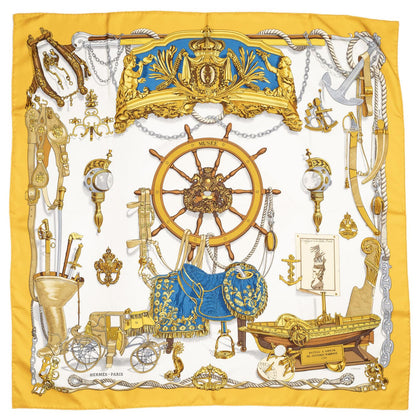 Hermes Scarf Yellow Ivory 100% Twillsilk — view 2