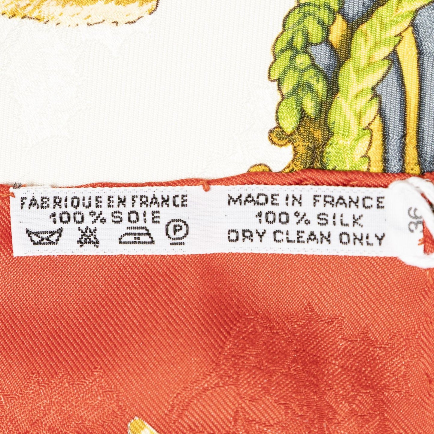 Hermes Scarf Red Ivory 100% Jacquardsilk — view 5