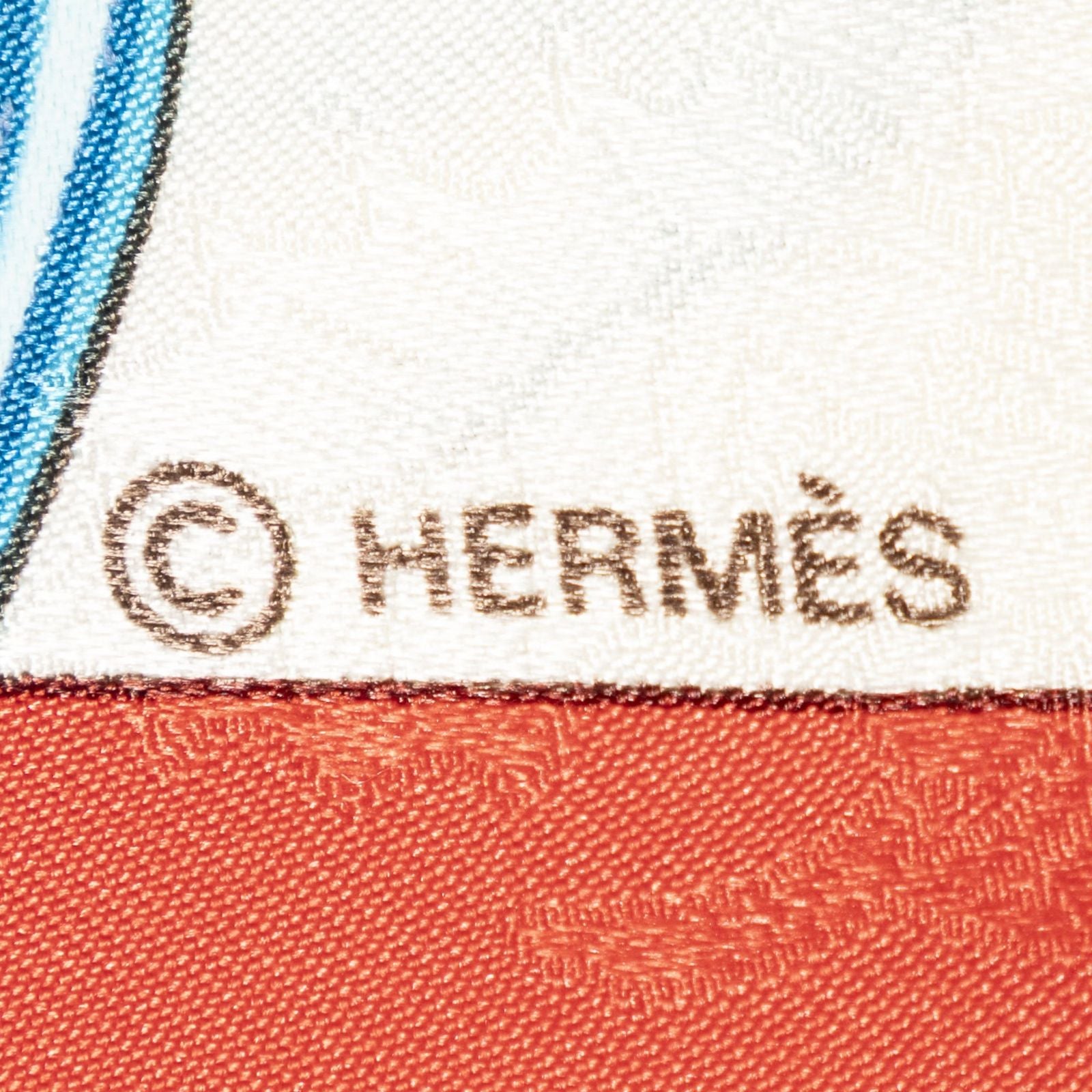 Hermes Scarf Red Ivory 100% Jacquardsilk — view 4