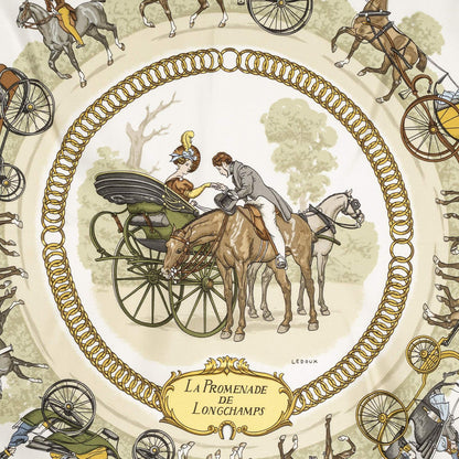 Hermes Scarf Lightpink Green Twillsilk — view 3
