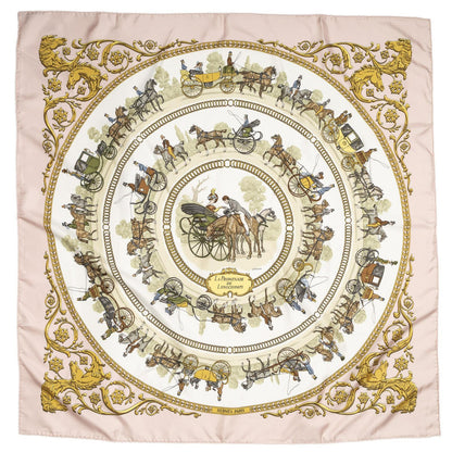 Hermes Scarf Lightpink Green Twillsilk — view 2